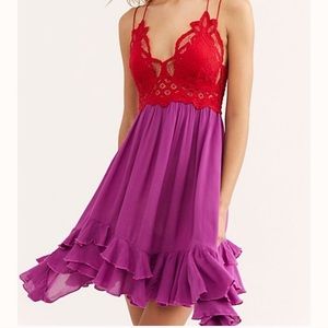 ✨Free People Adella Lace Slip Mini Dress